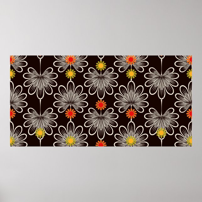 Póster Ornamento gráfico de patrones impecable. Estilo fl (Frente)