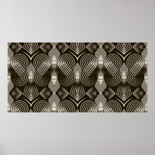 Póster Ornamento incomparable de estilo Art Deco. Geomet