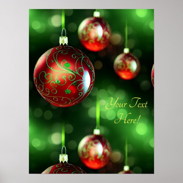 Póster Ornamento navideño brillante (Frente)