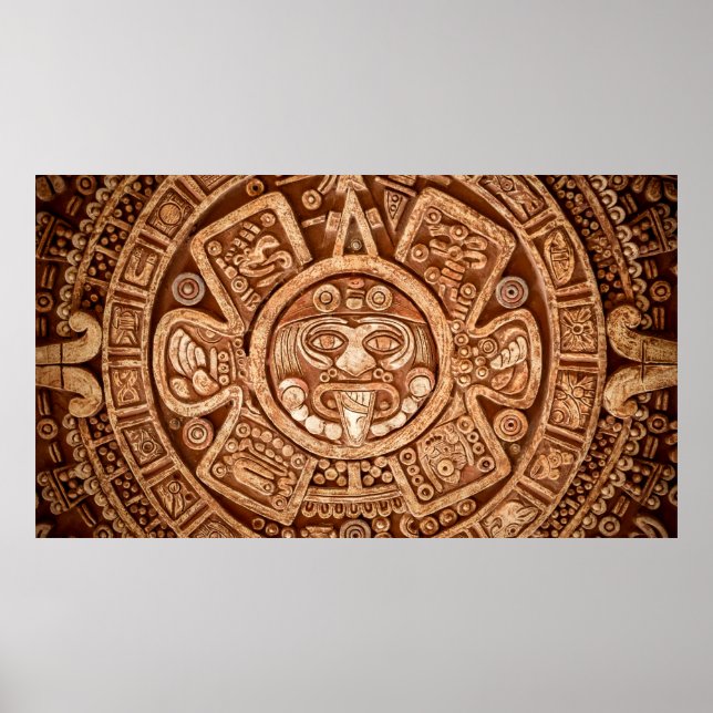 Póster Ornamento pagano de una textura maya de una tribu (Frente)