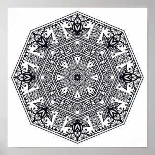 Póster Ornamento redondo de Mandala 2