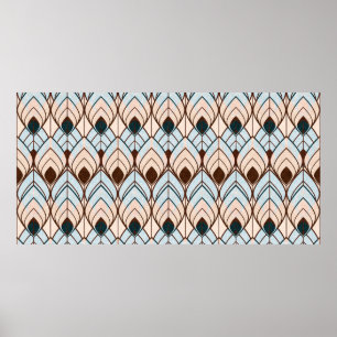 Póster Ornamento sin texturas en estilo art déco.