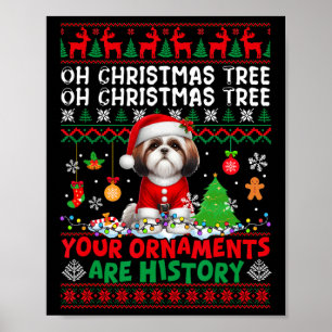 Póster Ornamentos de árbol de navidad son historia dulce