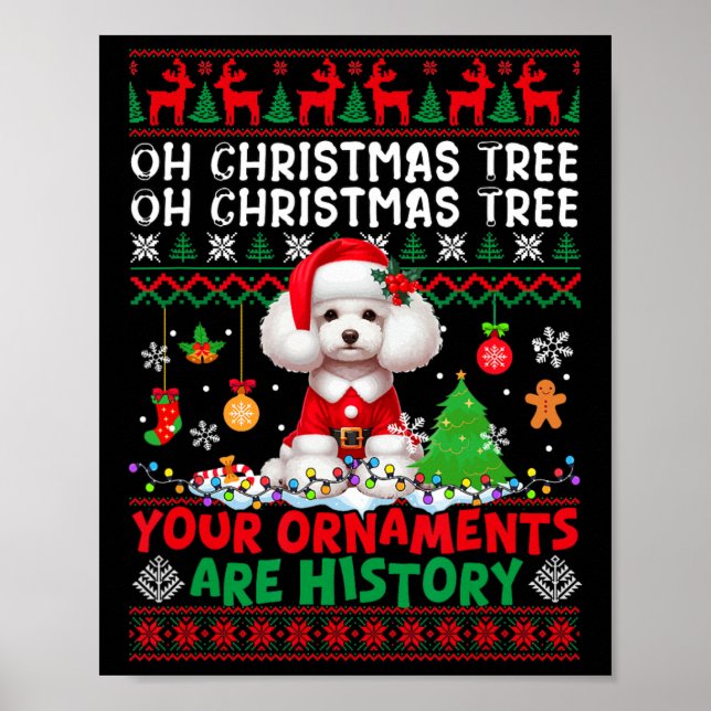 Póster Ornamentos de árbol de navidad son historia sudade (Frente)