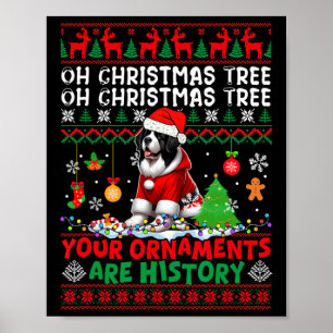 Póster Ornamentos de árbol de navidad son historia suéter