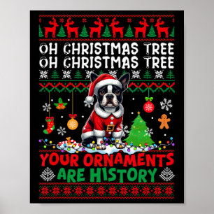Póster Ornamentos de árbol de navidad son historia suéter