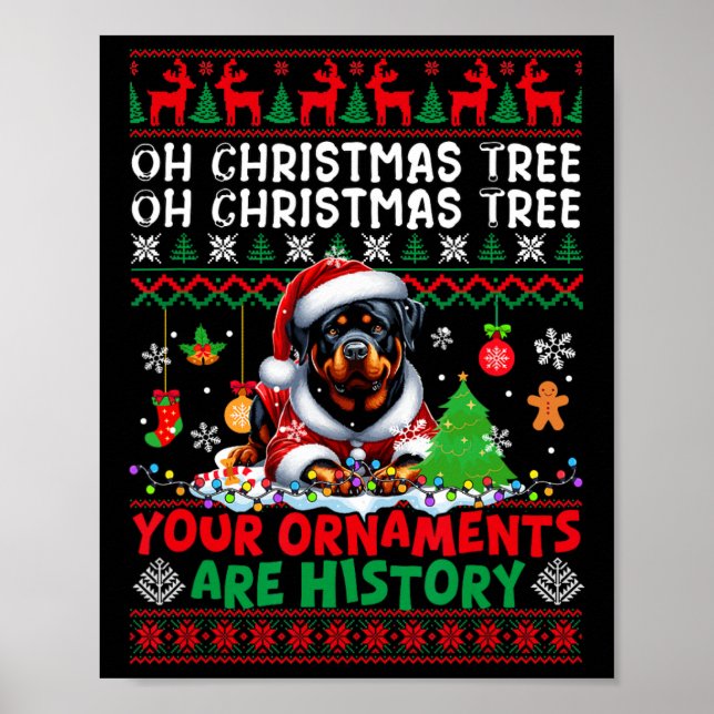 Póster Ornamentos de árbol de navidad son historia Sweate (Frente)