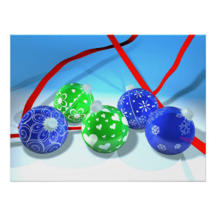 Póster Ornamentos de Navidad