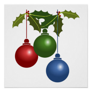 PÓSTER ORNAMENTOS DE NAVIDAD