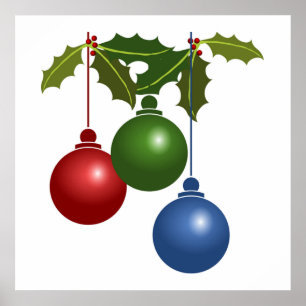 PÓSTER ORNAMENTOS DE NAVIDAD