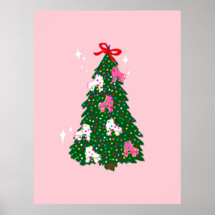 Póster Ornamentos de patinaje para Navidades de vacacione