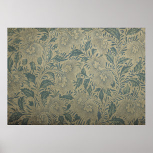 Póster Ornamentos flor asiática china antigua