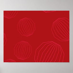 Póster Ornamentos navideños simples, modernos y fluidos