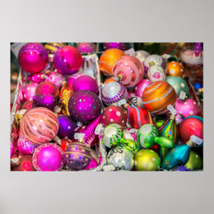 Póster Ornamentos Tradicionales De Vidrio En El Mercado D