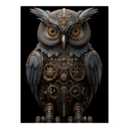 Póster Ornate Clockwork Owl