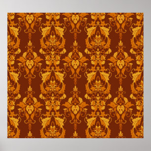 Póster Ornate Damask: Vintage Elegant Wallpaper