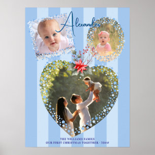 Póster Ornate Frames 3 Foto Rosa Primer Navidad Hito