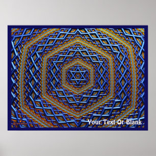 Póster Ornate Metallic Magen David