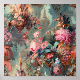 Póster Ornate Rococo Period Florals