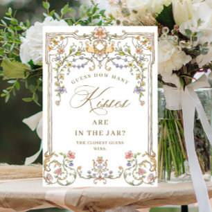 Póster Ornate Victorian Grace Floral Bridal Shower Rótulo