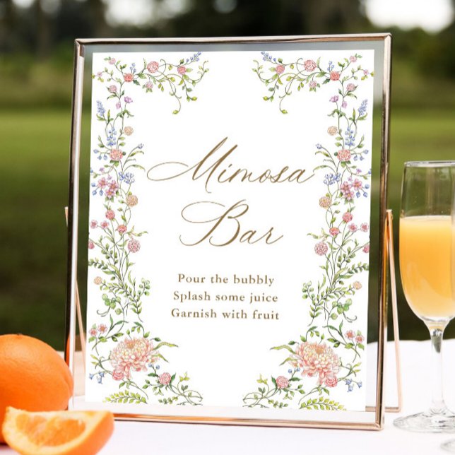 Póster Ornate Victorian Grace Floral Mimosa Bar Rótulo (Subido por el creador)