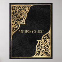 Ornate Vintage Black and Gold