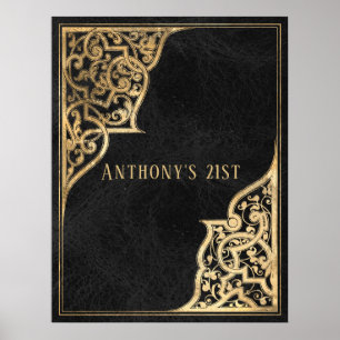 Póster Ornate Vintage Black and Gold