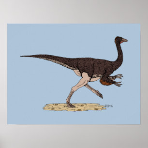 Póster Ornithomimus cretácico