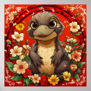 Póster Ornitorrinco Adorable