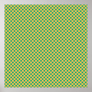 Póster Oro amarillo con puntos de Saylor del Polka verde