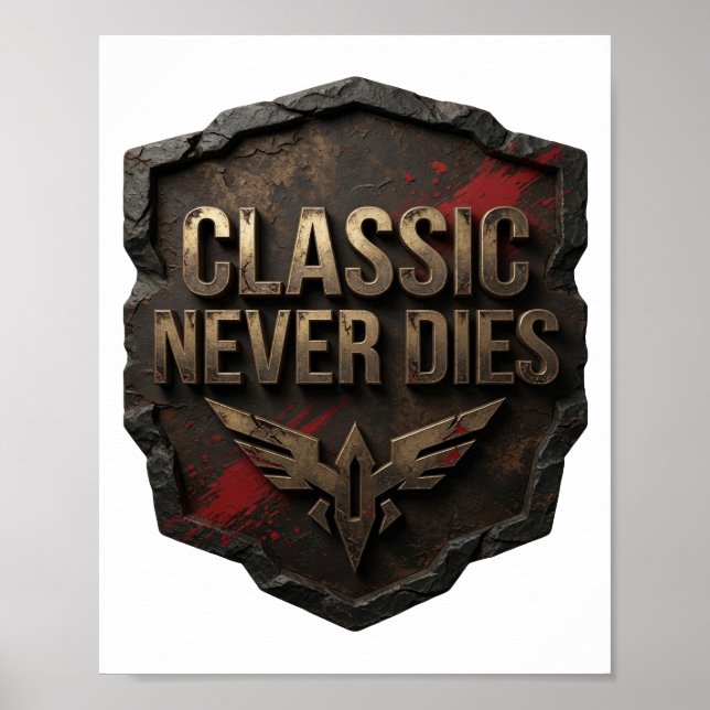 Póster Oro Artístico CLÁSICO NUNCA MUERE (Frente)