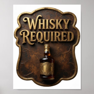 Póster Oro Audaz SE REQUIERE WHISKY Imprimir