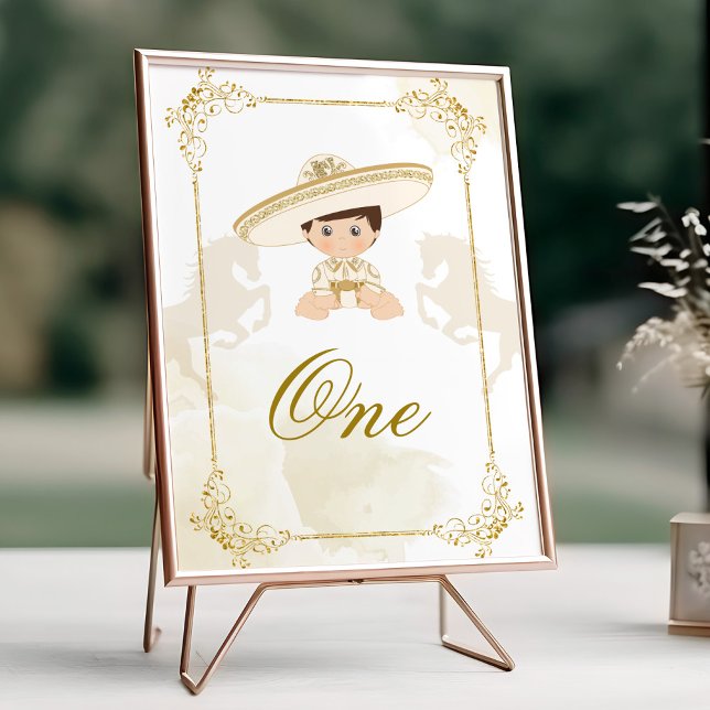 Póster Oro Blanco Baptismo Mexicano Número de tabla de cu (Subido por el creador)