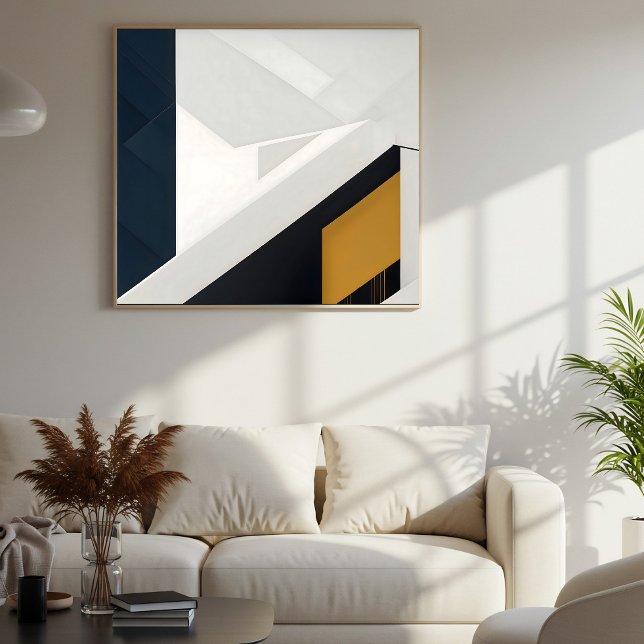 Póster Oro Blanco Marina Geometría Moderna en Capas (Subido por el creador)