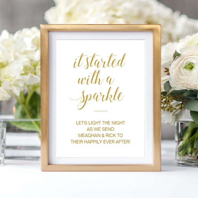 Póster Oro Comenzó Con Un Destello Sparkler de Boda (Subido por el creador)