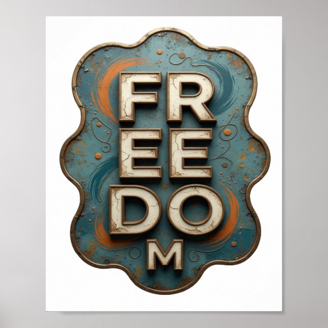 Póster Oro con filo LIBERTAD (Frente)