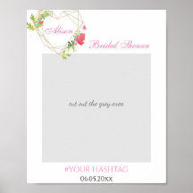 Oro Corazón rosa Floral Dorada Ducha de novia Foto