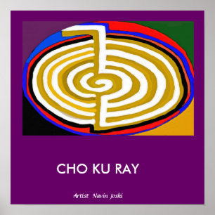 Póster Oro de CHOKURAY - símbolo básico de Reiki