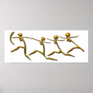 Póster Oro de las mujeres en carrera