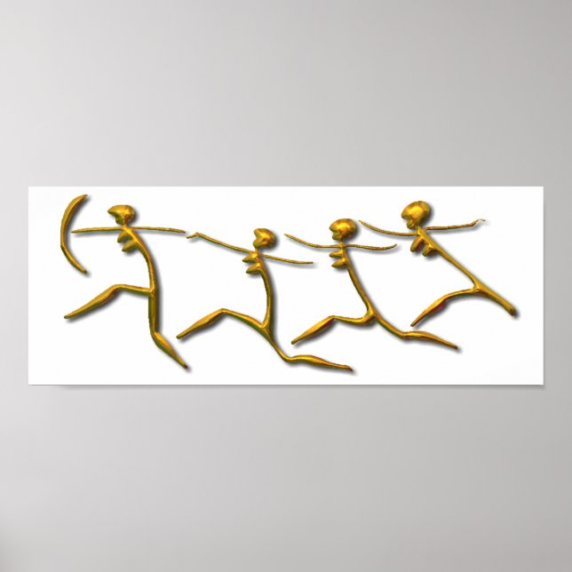 Póster Oro de las mujeres en carrera (Frente)