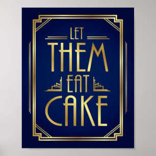 Póster Oro de Marina Art Deco PERMITIRLES COMER Rótulo DE