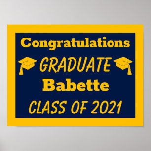 Póster Oro de Marina Felicitaciones Graduación