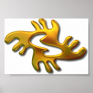 Póster Oro de paz de Adrinkra