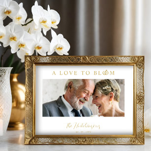 Póster Oro del aniversario de la foto del Boda romántico 