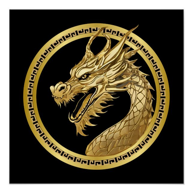 Póster Oro Dragon Wall Art- (Anverso)