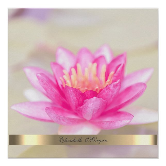 Póster Oro elegante, Lotus, yoga (Anverso)