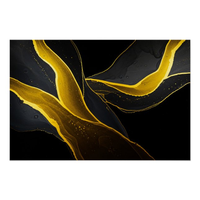 Póster Oro en Flujo Negro (Anverso)