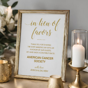 Póster Oro En Lugar De Donación De Caridad De Bodas Por R