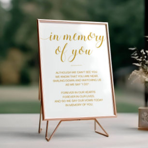 Póster Oro En Memoria De Tu Poema Boda Memorial