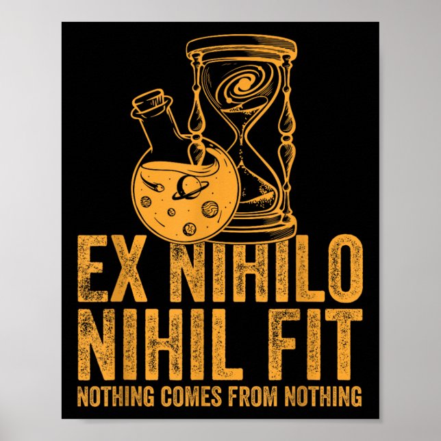 Póster Oro estático con traducción Ex Nihilo Nihil Fit (Frente)